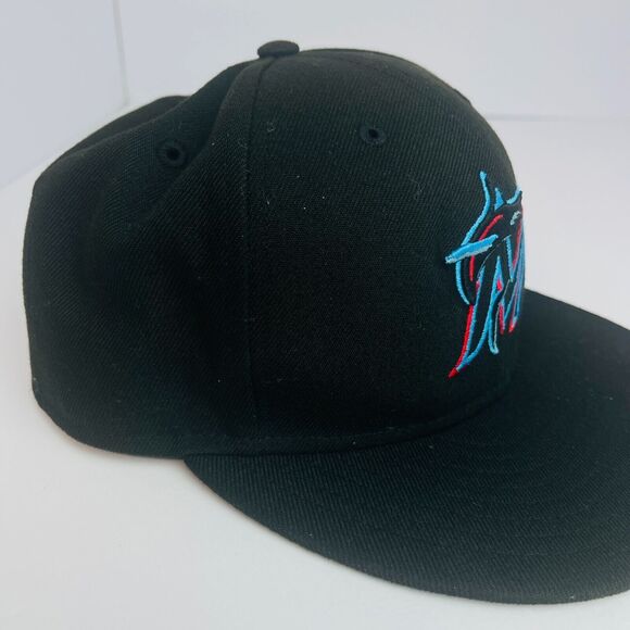 Florida Marlins Baseball Cap Official MLB On Field Players Hat Black Mens 7¼ - Picture 3 of 8